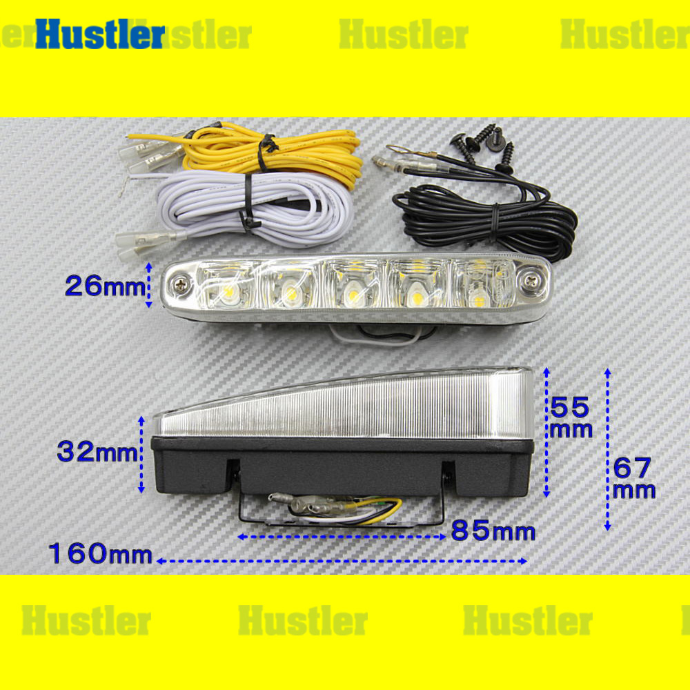 ホワイトＬＥＤ（大粒５連）３３ デイライト 取り付けステー＆配線Ｓｅｔ